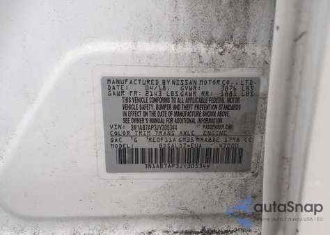 2018 Nissan Sentra Sv z USA, uszkodzony, nr VIN 3N1AB7AP3JY305344